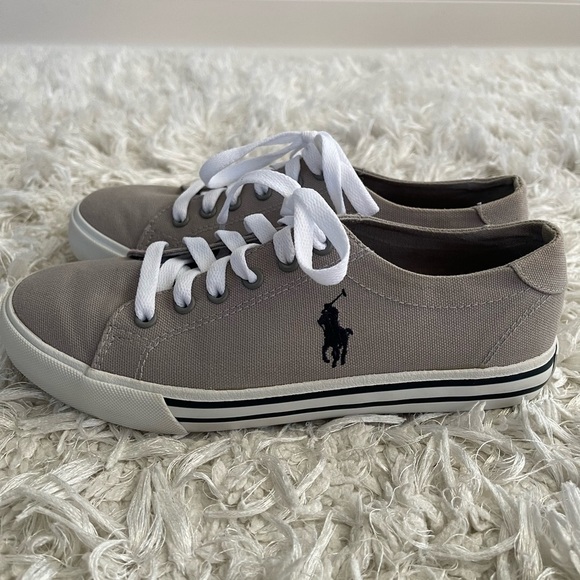 Polo Ralph Lauren gray canvas sneakers shoes - Picture 6 of 12